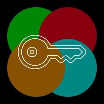 Key icon - vector key symbol. protection Illustrazione stock