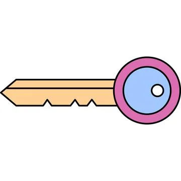 Key icon vector simple security symbol isolated Stock Illustration