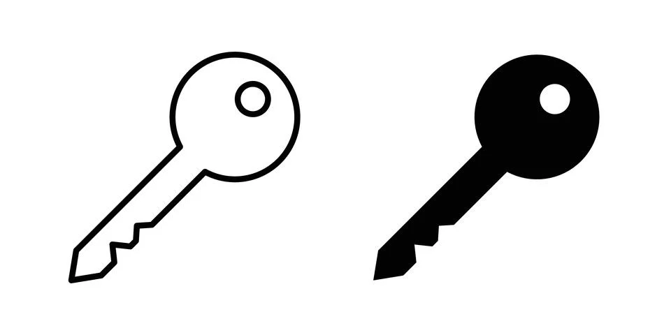 Key icon vector symbol graphics Stock Illustration