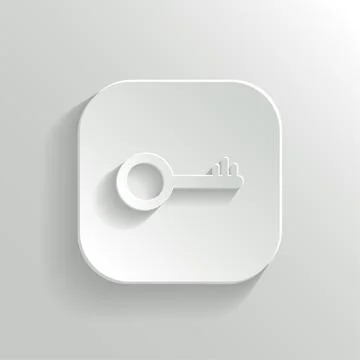 Key icon - vector white app button Stock Illustration