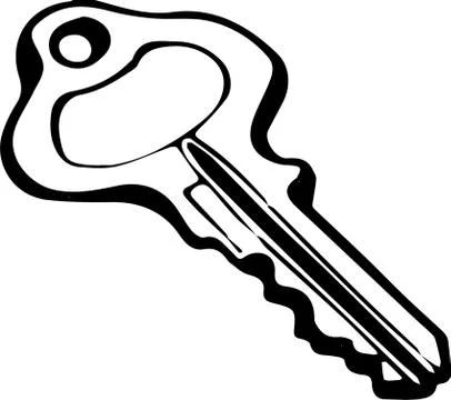 Key icon on white background 库存插图