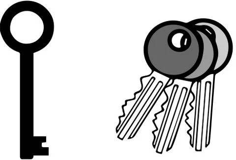 Key icon on white background Stockillustratie