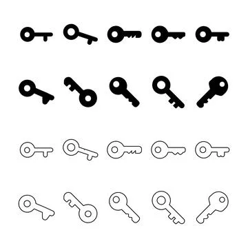 Key Icons Set Stock Illustration