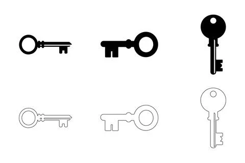 Key Icons Set Illustrazione stock