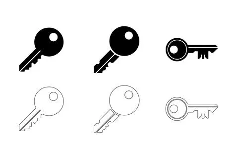 Key Icons Set Stock Illustration