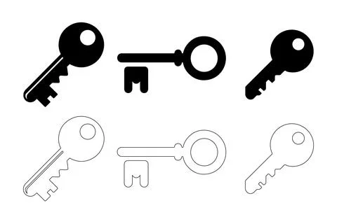 Key Icons Set Stock Illustration