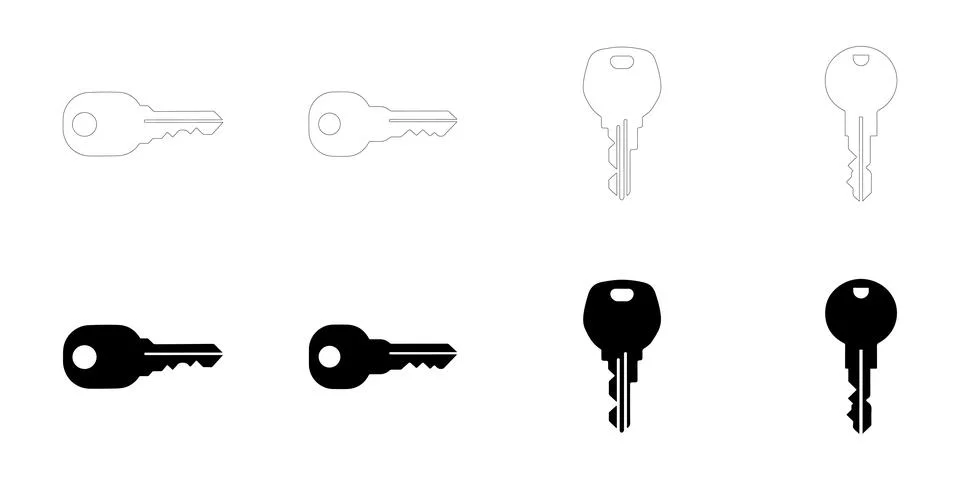 Key icons set. Stock Illustration