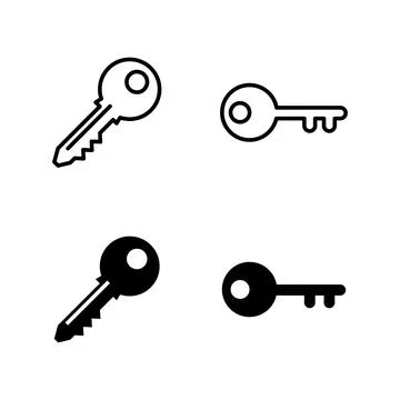 Key icons vector. Key sign and symbol. Stock Illustration