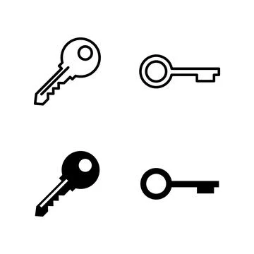 Key icons vector. Key sign and symbol. Stock Illustration