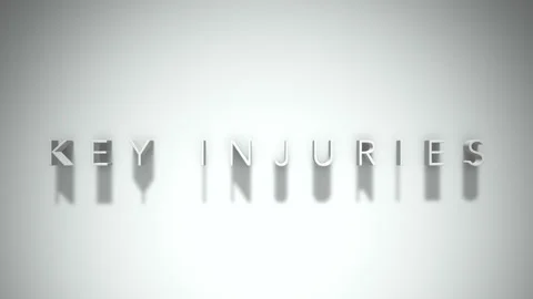 Key injuries 3D title animation white text on a white background 動画素材 299371187