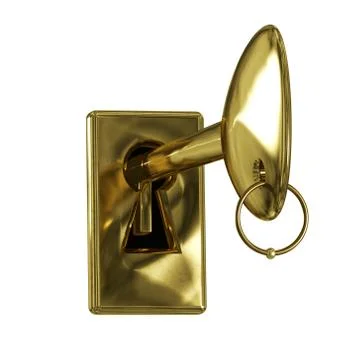 The key is inserted into the keyhole. Stock Illustration
