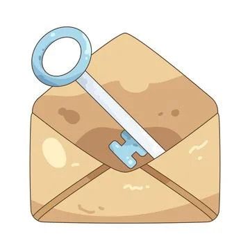 Key inside envelope 스톡 일러스트