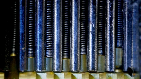 Key inside the lock mechanism close-up. Vídeo Stock 74232099