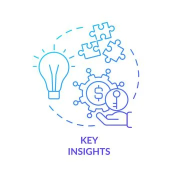 Key insights blue gradient concept icon Illustrazione stock