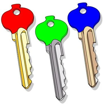 Key isolated illustration set Stock Illustration