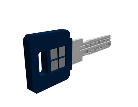 Key. Isolated on white background. 3d Vector illustration. Stock Illustration