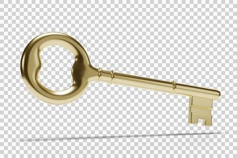 Key isolated on a white background. 3D illustration. Stock Illustration