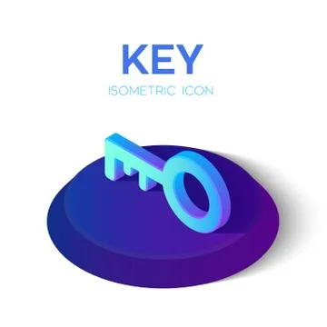 Key Isometric Icon. 3D Isometric Key Sign. Created For Mobile, Web, Decor, Pr Stock Illustration