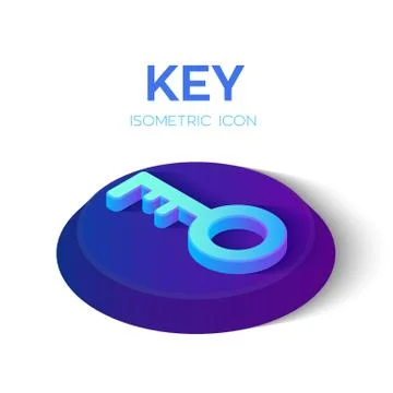 Key Isometric Icon. 3D Isometric Key Sign. Created For Mobile, Web, Decor, Pr Illustrazione stock
