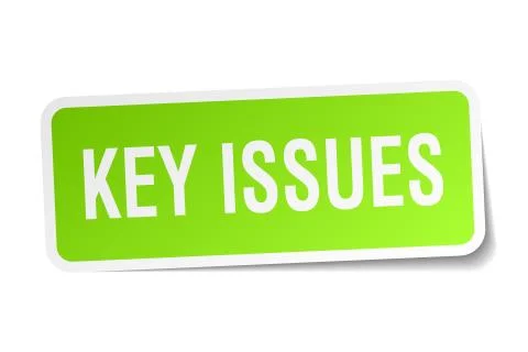Key issues square sticker on white Stock Illustration