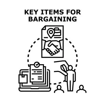 Key items for successful business bargaining negotiation Stock Illustration