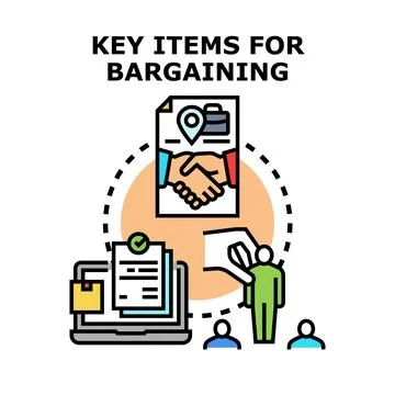 Key items for successful business bargaining negotiation Stock Illustration