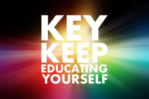KEY - Keep Educating Yourself acronym, education concept background Stock Illustration