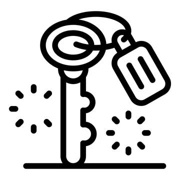 Key with key tag is shining, access and security concept Stock Illustration