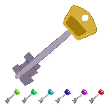 Key key vector cartoon graphic 스톡 일러스트