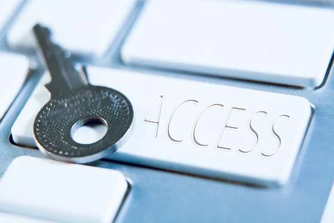 Key on the keyboard of a computer with the word Access. Conceptual image Stock Photos