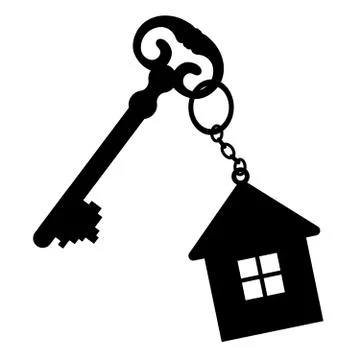 Key with a keychain Stock Illustration