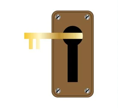 Key with keyhole icon isolated Stock Illustration