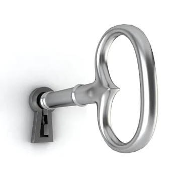 Key in a keyhole Illustrazione stock