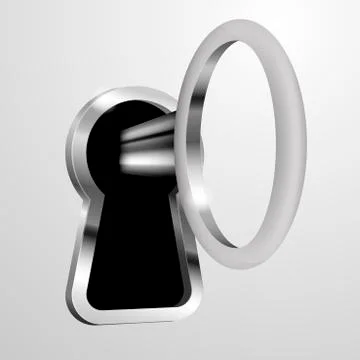 Key in keyhole Stock Illustration