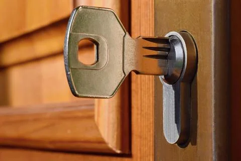 Key in the keyhole Foto stock