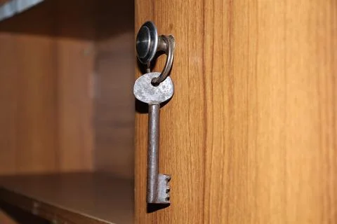 A key is on the knob. Stock Photos