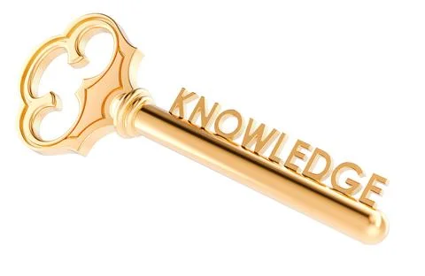 Key to knowledge, concept. 3D rendering Stock Illustration