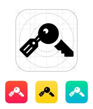 Key with label icon Stock Illustration