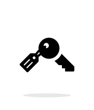 Key with label icon on white background. Stock Illustration