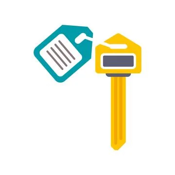 Key with label offering access and security Stock Illustration