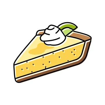 Key lime pie slice sweet food color icon vector illustration Stock Illustration