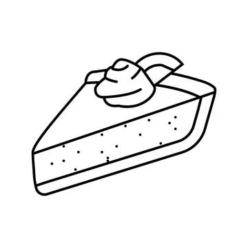 Key lime pie slice sweet food line icon vector illustration Stock Illustration