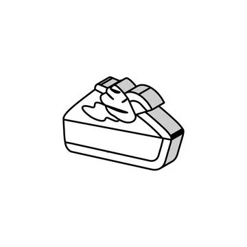 Key lime pie slice sweet food isometric icon vector illustration 스톡 일러스트