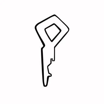 Key line black, vector illustration eps10 Illustrazione stock