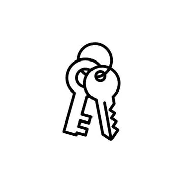 Key Line Icon In Flat Style Vector For App, UI, Websites. Black Icon Vector Stock Illustration