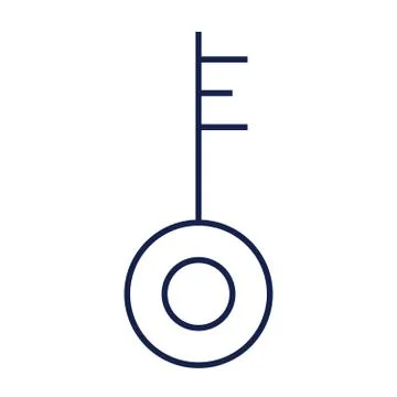 Key Line Icon, Web And Mobile, Lock Sign Vector Stock Illustration