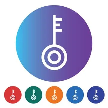 Key Line Icon, Web And Mobile, Lock Sign Vector Illustrazione stock