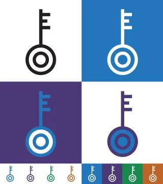 Key Line Icon, Web And Mobile, Lock Sign Vector Stock Illustration
