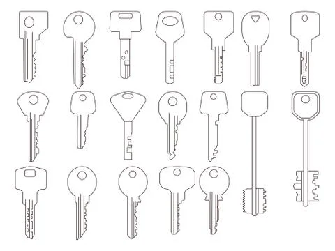 Key line icons, graphic Stock Illustration