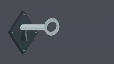 Key is in the lock. Animation of opening the lock. Cartoon Stock Footage 138742531